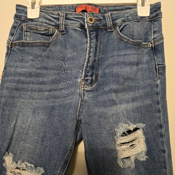 WAX JEAN BUTT I LOVE YOU Distressed Skinny Denim Jeans Light Wash Fade Size 7/28 - Picture 7 of 17